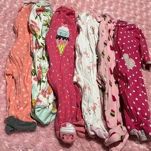 Set Bundle of Six Footie One Piece Zip Up Sleep and Play